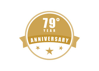 79 years anniversary Elegant badge design 