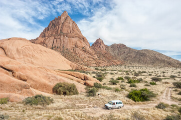 Spitzkoppe seen from one of several natural granite rock arches