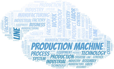 Obraz premium Production Machine word cloud create with text only.