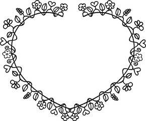 vector heart shape flower border design