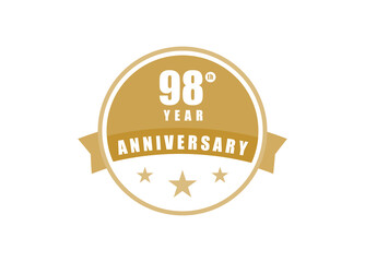 98 years anniversary Elegant badge design 