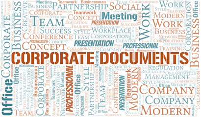 Fototapeta premium Corporate Documents vector word cloud, made with text only.