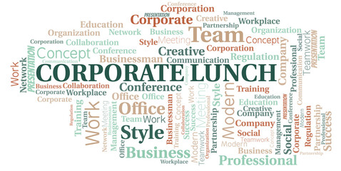 Fototapeta premium Corporate Lunch vector word cloud, made with text only.