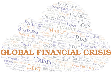 Global Financial Crisis word cloud create with text only.