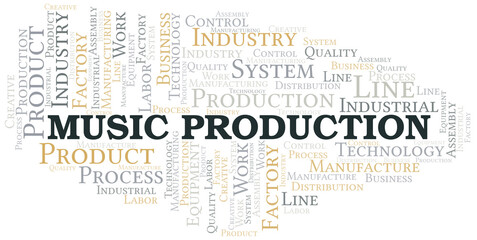 Fototapeta premium Music Production word cloud create with text only.