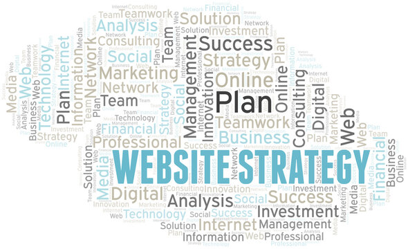 Website Strategy word cloud create with text only.