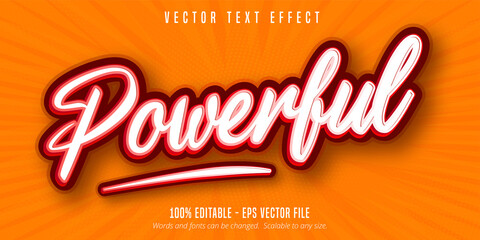 Powerful text, pop art style editable text effect