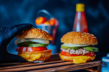 burger and fries