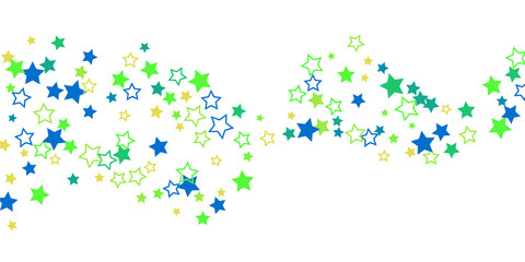 Shooting stars confetti. Multi-colored stars. Holiday background. Abstract texture on a white background. Design element. Vector illustration, EPS 10.	