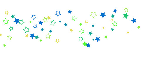 Shooting stars confetti. Multi-colored stars. Holiday background. Abstract texture on a white background. Design element. Vector illustration, EPS 10.	