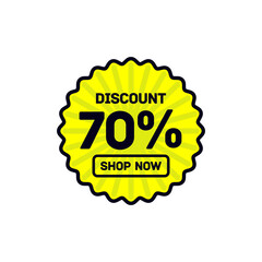 70 percent discount abstract yellow vector eps