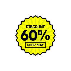 60 percent discount abstract yellow vector eps