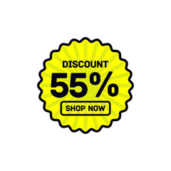 55 percent discount abstract yellow vector eps