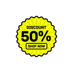 50 percent discount abstract yellow vector eps