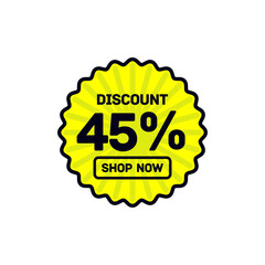 45 percent discount abstract yellow vector eps
