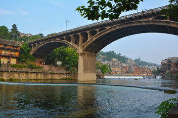 Fototapeta premium Fenghuang Ancient City Summer Scenery, Xiangxi, Hunan, China