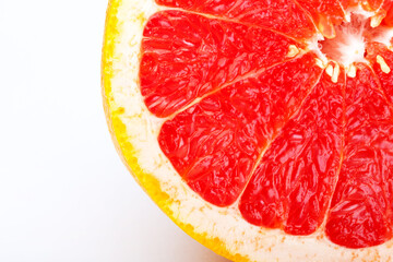 Grapefruit citrus fruit with half on white with clipping path