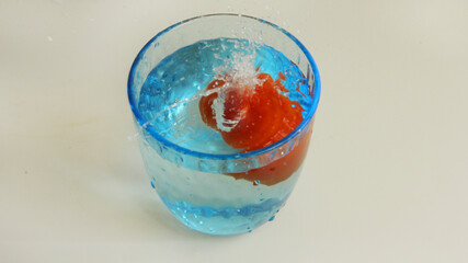 glass of water with ice