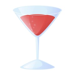 Cocktail classic glass drink alcohol beverage vector illustration.