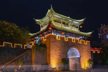 Naklejka premium Fenghuang Ancient City Summer Night Scenery, Xiangxi, Hunan, China