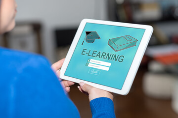E-learning concept on a tablet