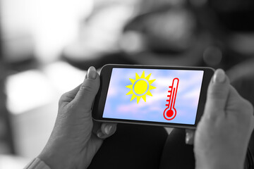 Heat wave concept on a smartphone