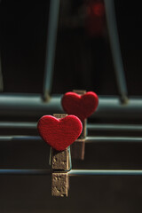 Red Heart Wooden Mini Clothespin