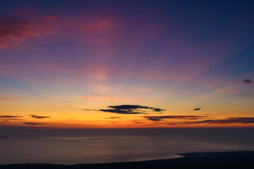 鳥海山から見た日本海の夕暮れ