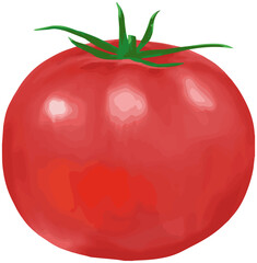 真っ赤で可愛いトマトのイラスト。