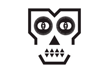 Geometric human skull.Abstract vector skulls isolated.Conceptual vector art print.