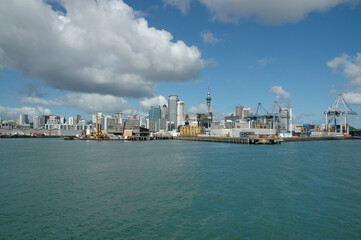 Auckland harbor skyline