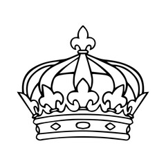 Hand drawn crown vector on white background