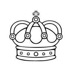 Hand drawn crown vector on white background