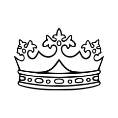 Hand drawn crown vector on white background