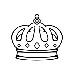 Hand drawn crown vector on white background