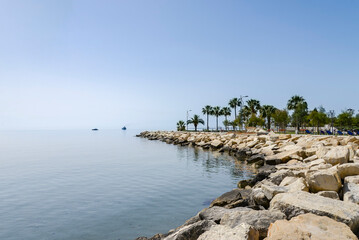 Fototapeta na wymiar Sea landscape with palm trees