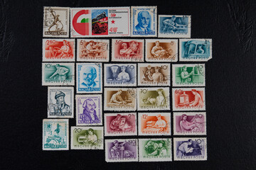 Philately. Collection of Hungarian postage stamps.
