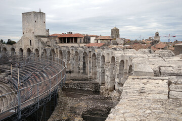 The Arles Amphitheatre is a Roman amphitheatre in the southern French town of Arles