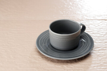 empty cup and saucer isolated