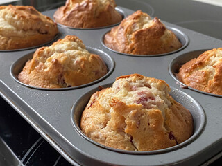 homemade muffins with cranberries