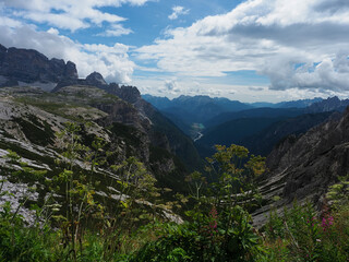 Landscape view of Misurina lake