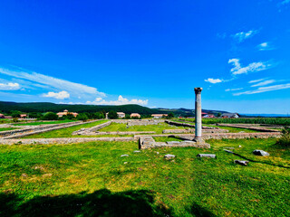 ruins of the ancient roman temple of  in sarmizegetusa ulpia traiana