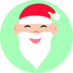 vector flat Santa Claus laughing face for Christmas and New Year's cards