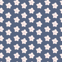 Seamless pattern background, digital paper with enchanting whimsical flowers, hand drawn vector branches  for fabric, stationery, wallpaper, gift wrapping, scrapbook paper.