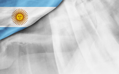 White background with the flag of Argentina. 3d Illustration