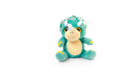 Children's soft toy - turquoise triceratops dinosaur. © Nataly Agapitova