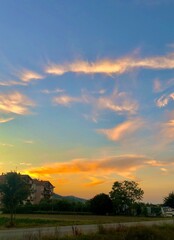 sunset over the field