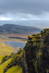 Fototapeta premium Landscape of volcanic fields . DyrhóLavegur, in Mýrdalshreppur, at South region (ICELAND)