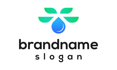 Drop leaf logo design vector