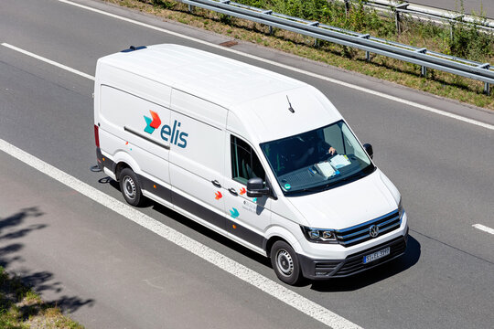 WIEHL, GERMANY - JUNE 26, 2020: elis Crafter van on motorway